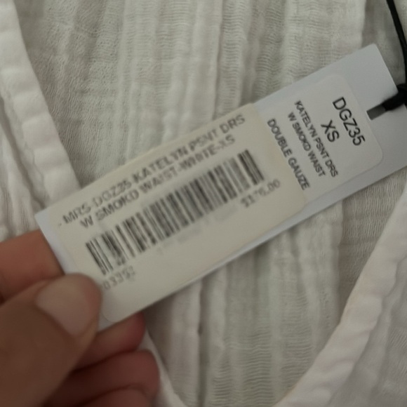 Michael Stars White Smocked Waist Katelyn Dress - Picture 12 of 16